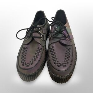 T.U.K. Creepers Iridescent Platform Shoes Men's Rockabilly Punk Goth Emo Alter
